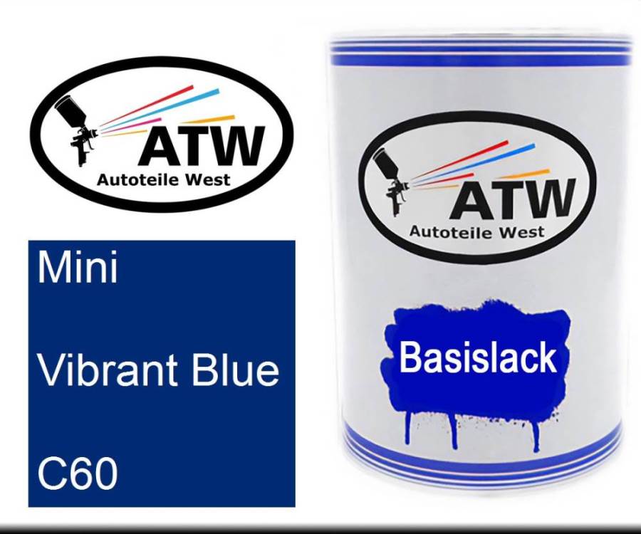 Mini, Vibrant Blue, C60: 500ml Lackdose, von ATW Autoteile West.